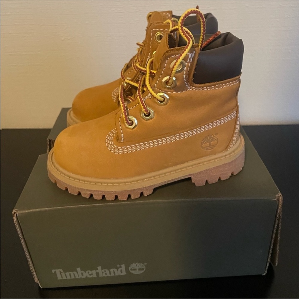 Timberland Kids Wheat Brown Leather Boots